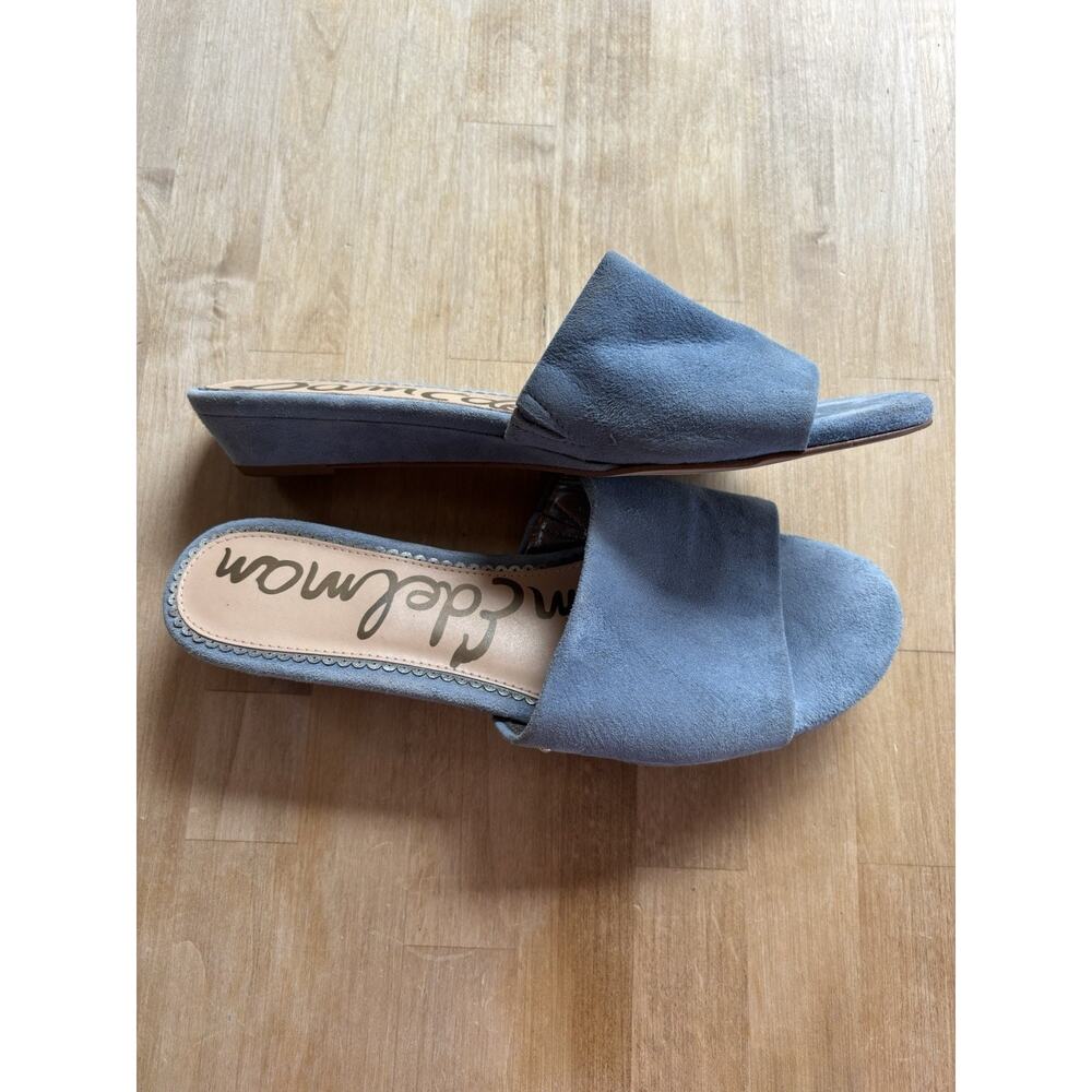 Sam Edelman Womens Liliana Casual Blue Suede Demi Wedge Slide Sandals Size 10 - Picture 4 of 11